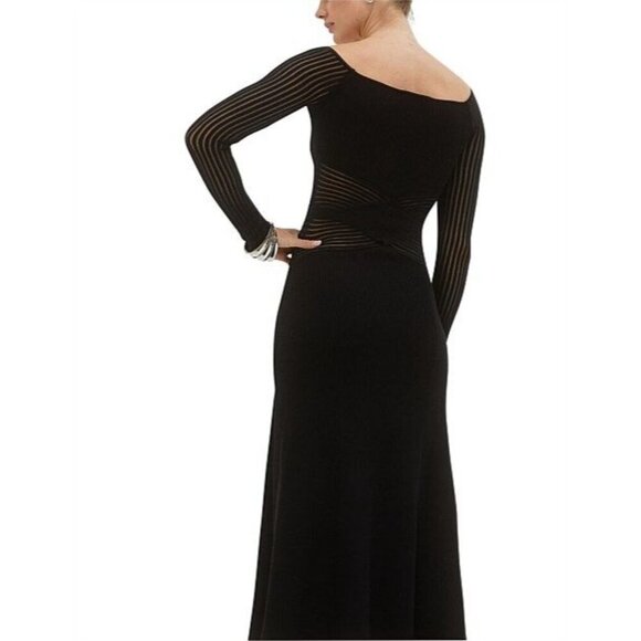 SOVERE Tilt Knit Dress in Black XSmall Womens Midi Sweater Cut out - Picture 11 of 13